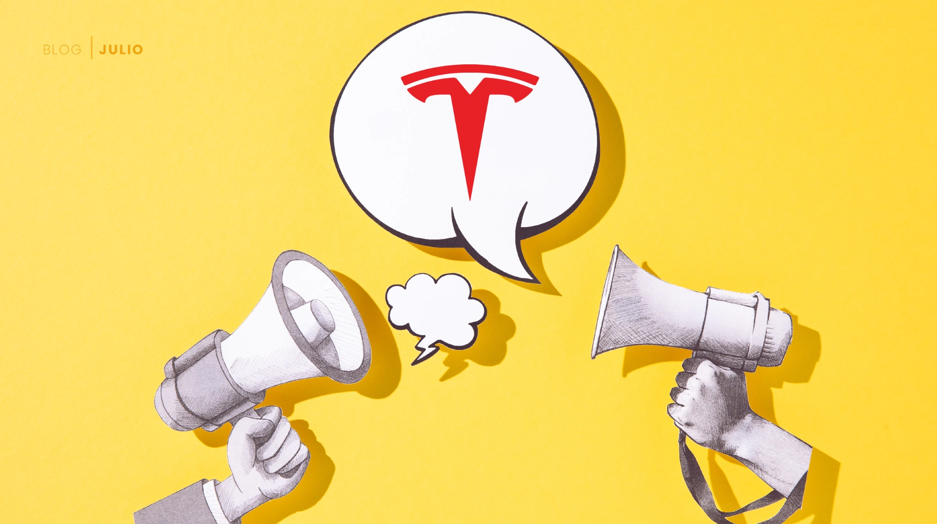 Representacion de comunicación de tesla, megafonos- TESLA