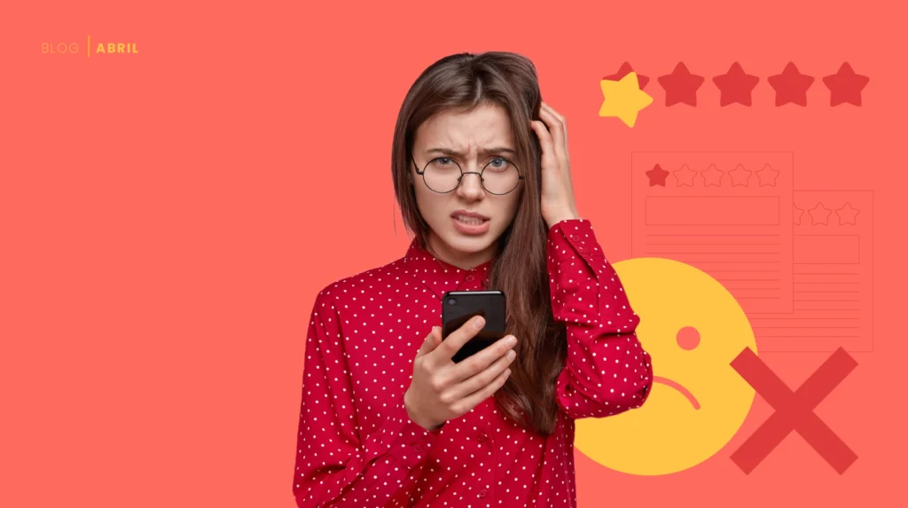 Chica preocupada por problemas de servicio al cliente