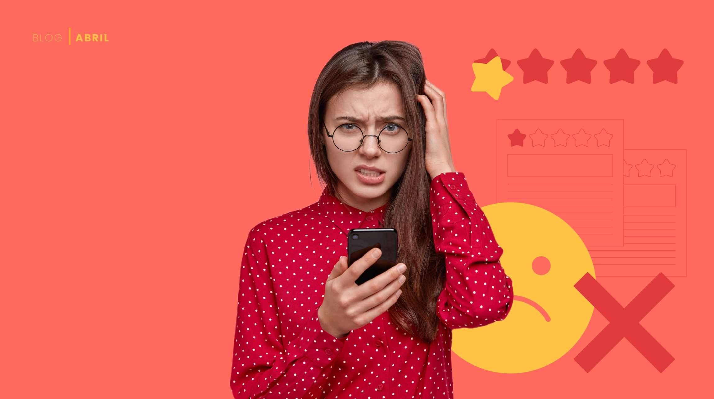 Chica preocupada por problemas de servicio al cliente