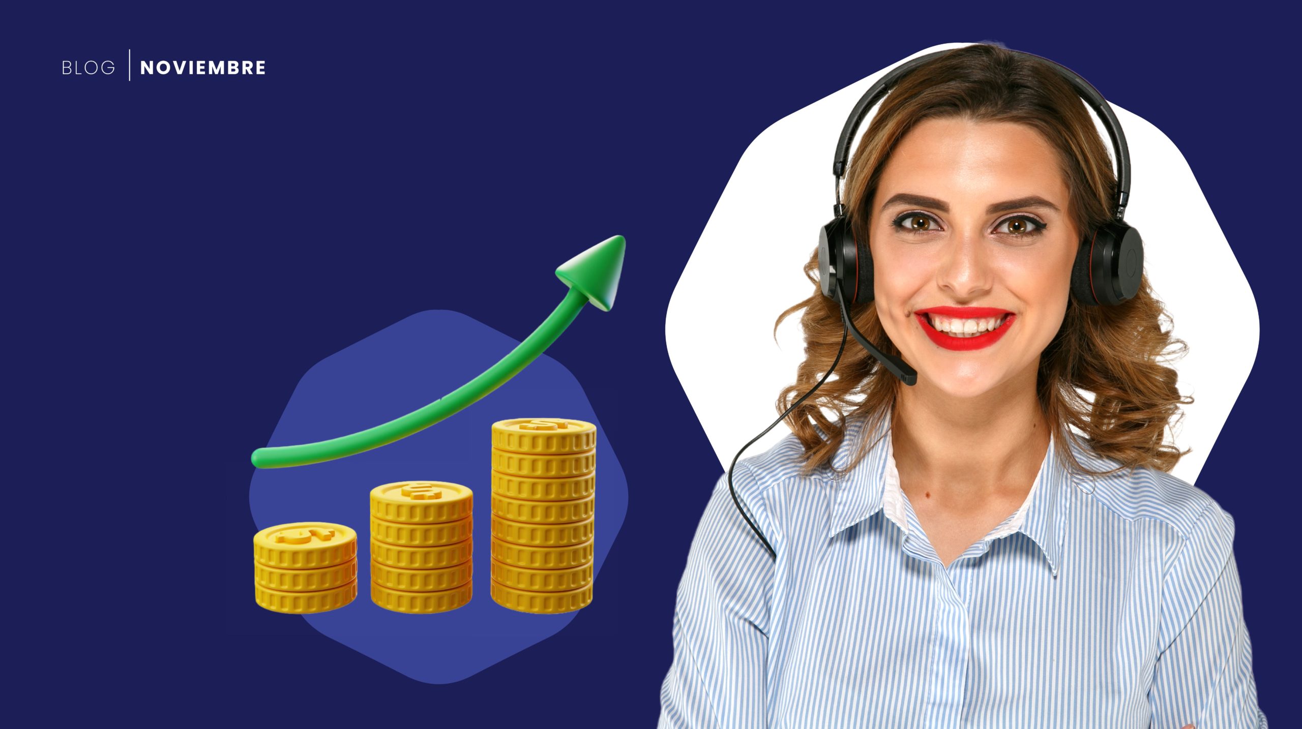 Volúmenes de ventas: mujer con grafico de ventas