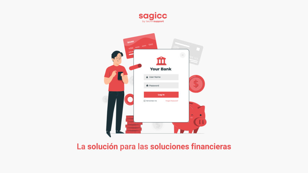 Hombre señalando un texto de soluciones financieras